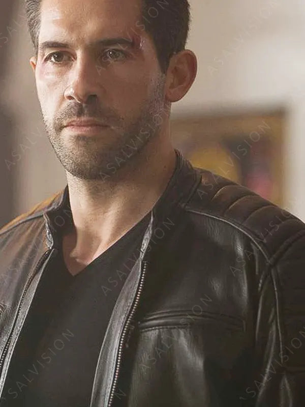 Mike Fallon Accident Man Scott Adkins Leather Biker Jacket