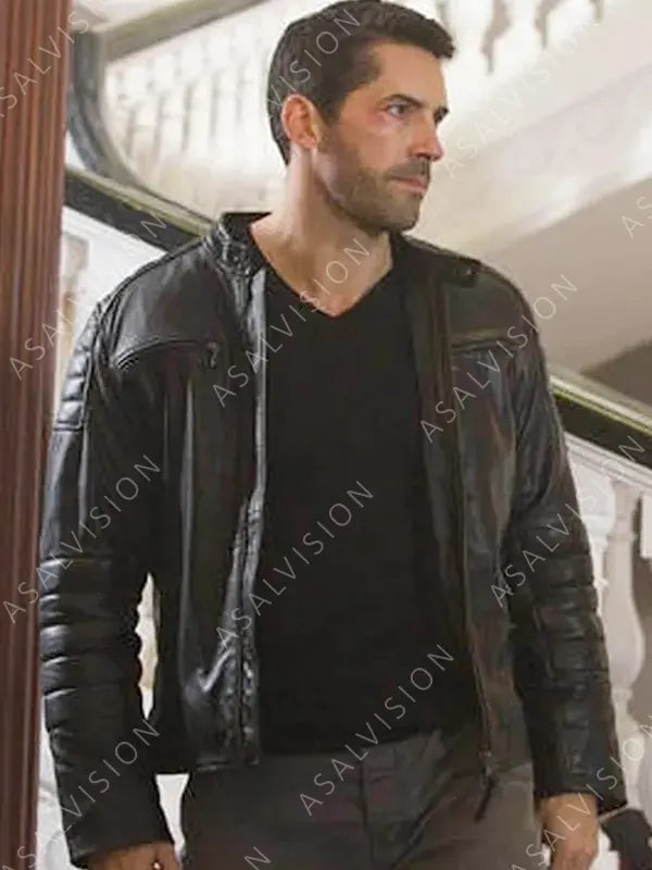 Mike Fallon Accident Man Scott Adkins Leather Biker Jacket