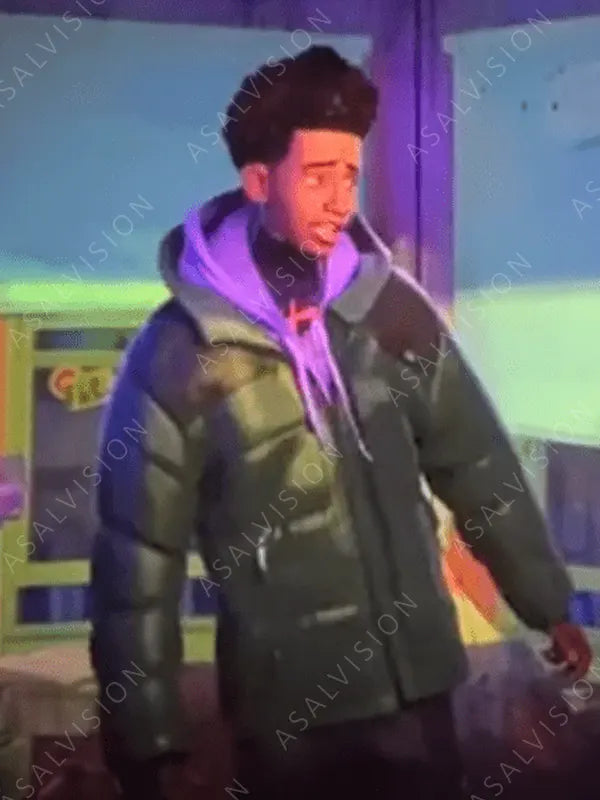 Miles Morales Spider-Man Across The Spider-Verse 2023 Puffer Jacket