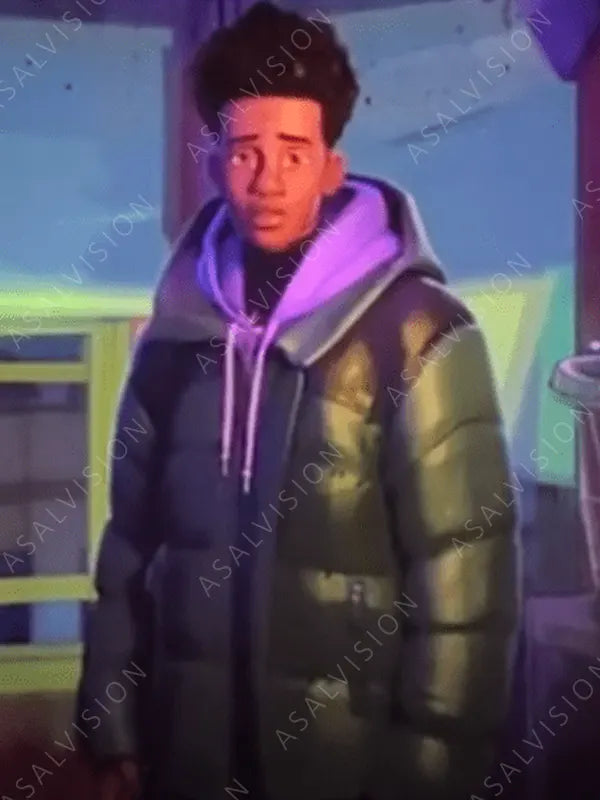 Miles Morales Spider-Man Across The Spider-Verse 2023 Shameik Moore Puffer Jacket