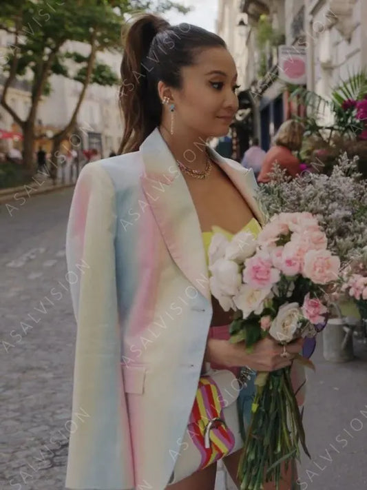 Mindy Chen Emily In Paris S03 Pastel Print Blazer