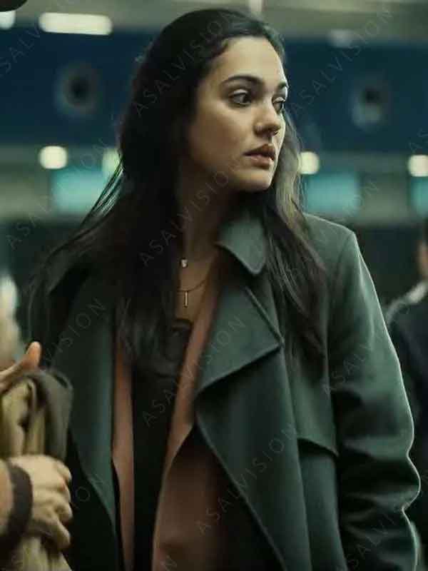 Mira TV Series The Signal 2024 Nilam Farooq Grey Wool Trench Coat