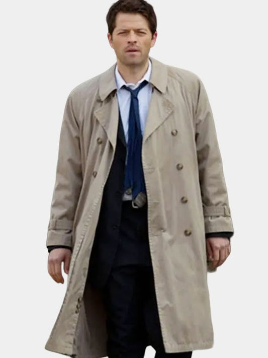 Misha Collins Supernatural Beige Trench Coat