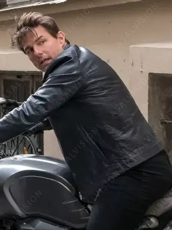 Mission Impossible 7 Dead Reckoning Ethan Hunt Black Leather Jacket