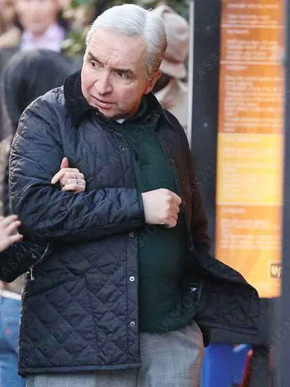 Mitch Winehouse Movie Back To Black 2024 Eddie Marsan Quilted Black Cotton Jacket