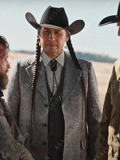 Mo Brings Plenty TV Series Yellowstone S04 Grey Wool Blazer Coat