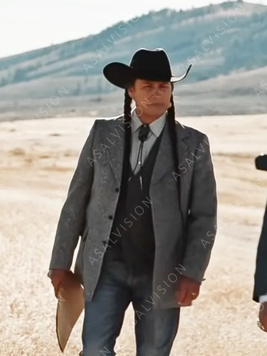 Mo Brings Plenty TV Series Yellowstone S04 Grey Wool Blazer Coat