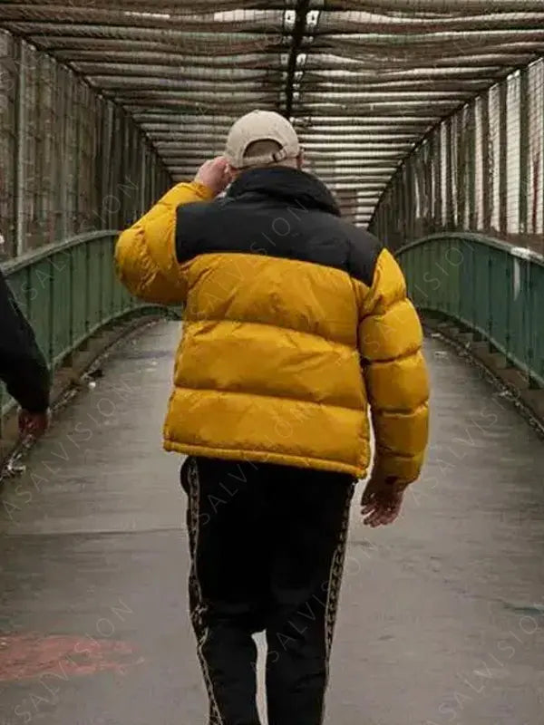 Móglaí Bap Movie Kneecap Naoise Ó Cairealláin Yellow And Black Puffer Jacket