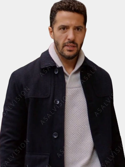 Mom’s Christmas Boyfriend Zach Smadu Blue Coat