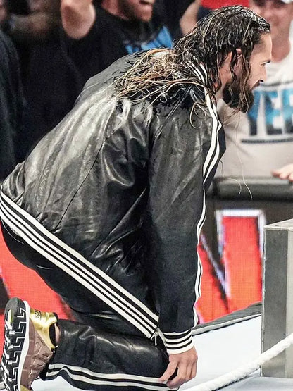 Monday Night Raw 2024 Wrestler Seth Rollins Black Bomber Jacket