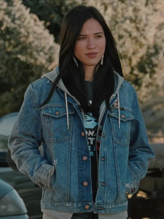 Monica Dutton Yellowstone Kelsey Asbillelue Denim Jacket