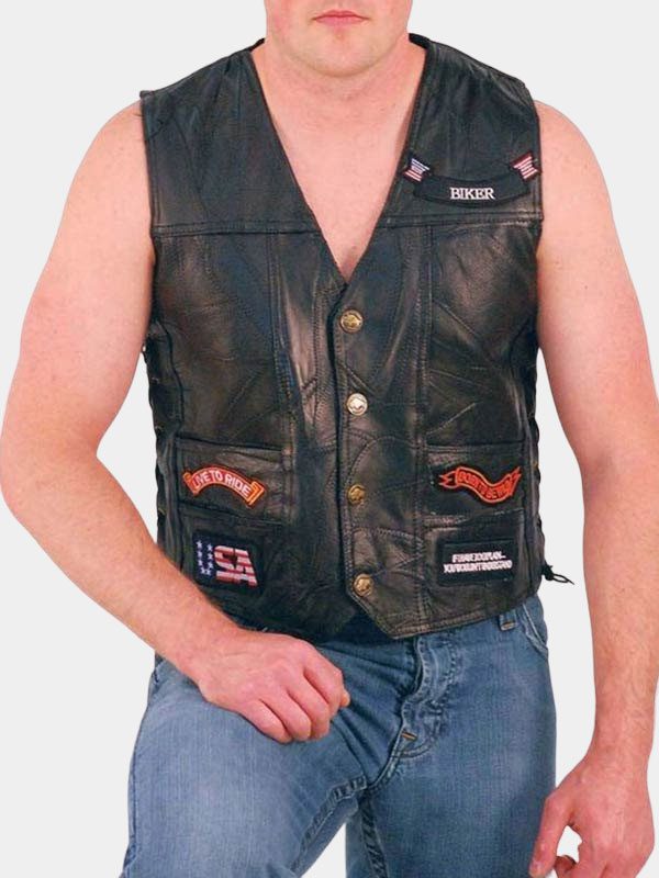 Motorcycle Leather Vest