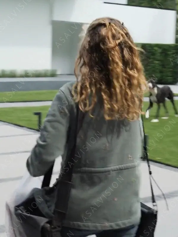 Movie A Family Affair 2024 Joey King Grey Cotton Wool Jacket