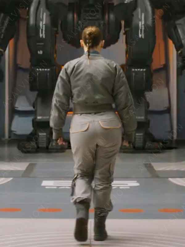 Movie Atlas 2024 Atlas Shepherd Grey Bomber Jacket