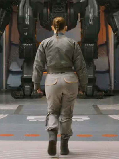 Movie Atlas 2024 Atlas Shepherd Grey Bomber Jacket