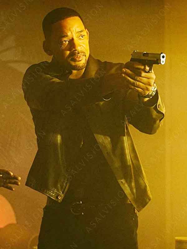 Movie Bad Boys Ride or Die 2024 Mike Lowrey Black Leather Jacket