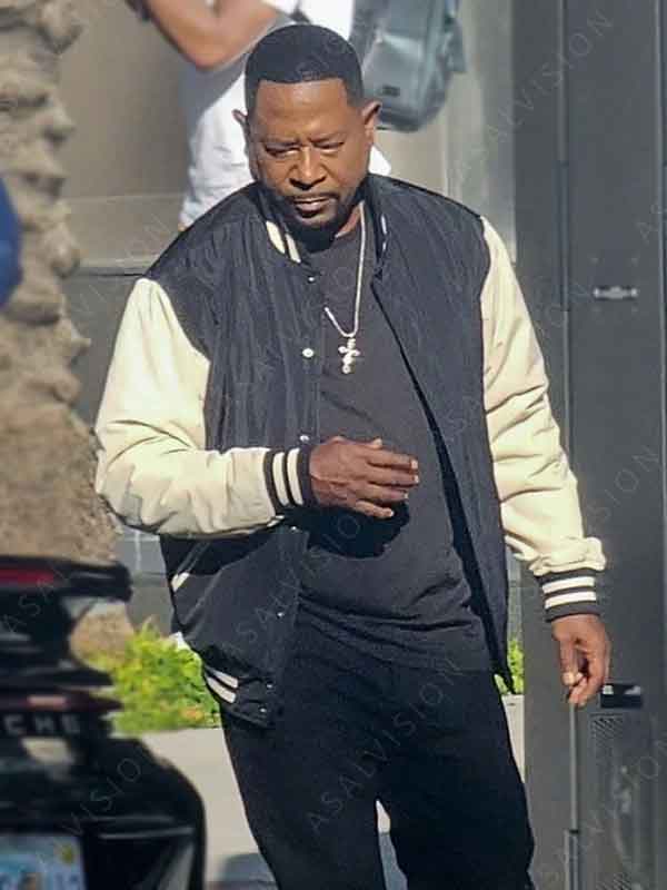 Movie Bad Boys Ride or Die Martin Lawrence Black & White Bomber Jacket