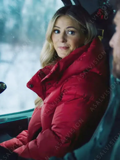 Movie Falling Like Snowflakes Teagan Red Hooded Puffer Jacket
