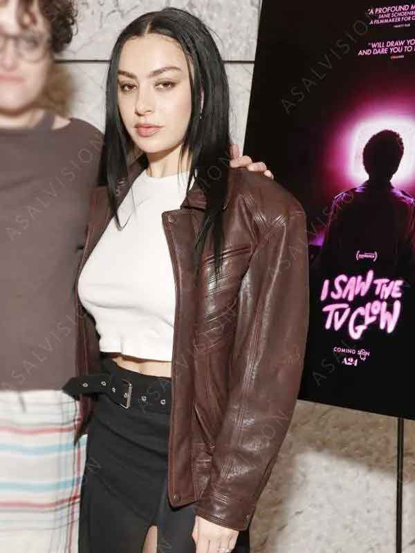 Movie I Saw the TV Glow 2024 Premiere Charli XCX Brown Jacket