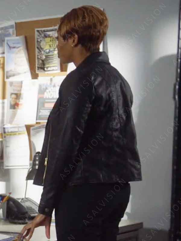 Movie Killer Fortune Teller Jessica A. Caesar Black Biker Style Leather Jacket
