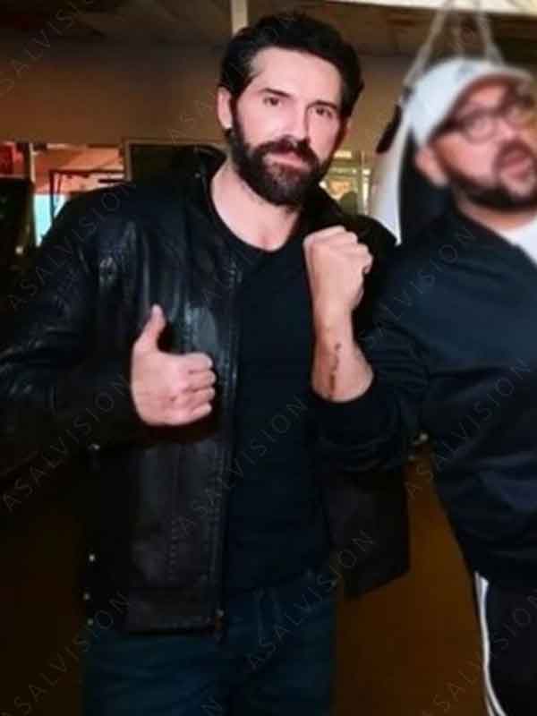 Movie Lights Out 2024 Scott Adkins Black Leather Jacket