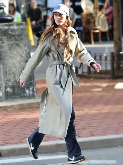Movie Materialists Beige Cotton Trench Coat