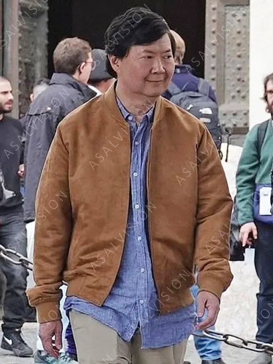Movie My Spy The Eternal City Ken Jeong Brown Bomber Jacket
