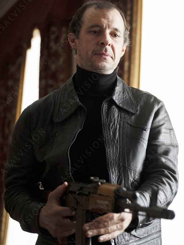 Movie Roses War 2024 Tom Vaughan-Lawlor Black Leather Jacket