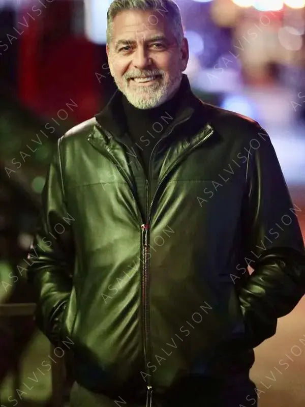 Movie Wolves 2024 Movie George Clooney Leather Jacket