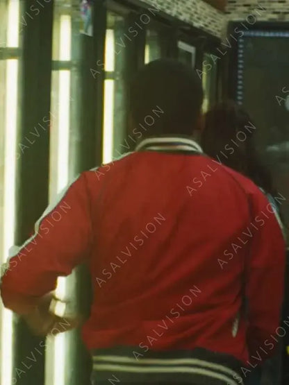 Mr. And Mrs. Smith S01 Donald Glover Red Varsity Bomber Jacket