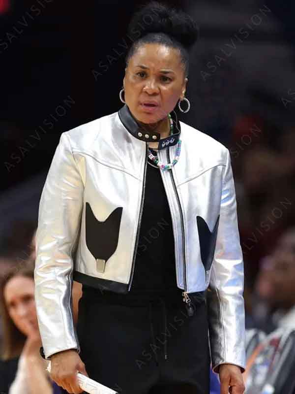 NCAA National Championship 2024 Dawn Staley Silver Jacket