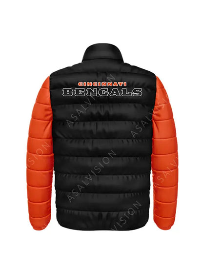 NFL Black And Orange Cincinnati Bengals Puffer Jacket
