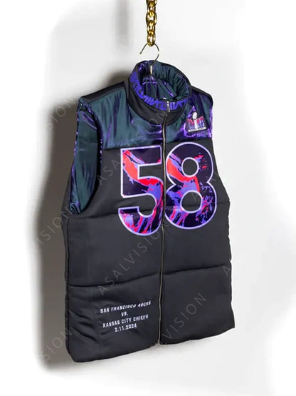 NFL Super Bowl LVIII Black Puffer Vest