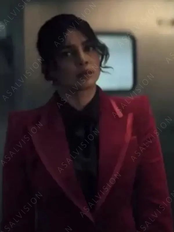 Nadia Sinh Citadel 2023 Priyanka Chopra Jonas Red Velvet Blazer