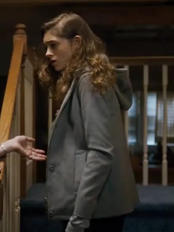Nancy Wheeler Stranger Things Grey Hooded Jacket