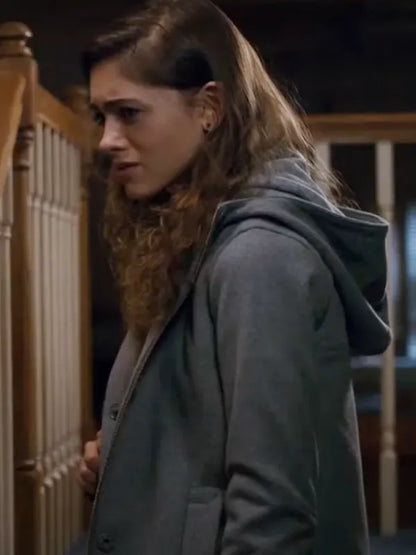 Nancy Wheeler TV Series Stranger Things Natalia Dyer Hooded Grey Jacket