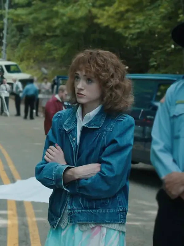 Natalia Dyer TV Series Stranger Things Nancy Wheeler Blue Denim Jacket