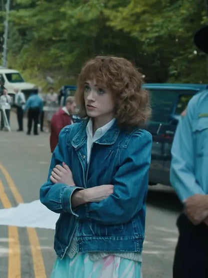 Natalia Dyer TV Series Stranger Things Nancy Wheeler Blue Denim Jacket