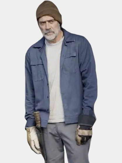 Negan The Walking Dead Blue Cotton Jacket