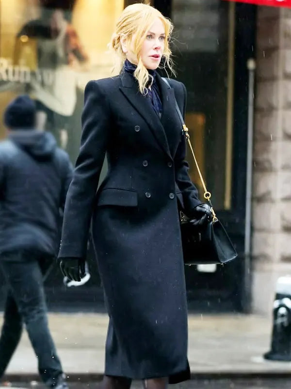 Nicole Kidman Babygirl 2024 Romy Black Wool Trench Coat