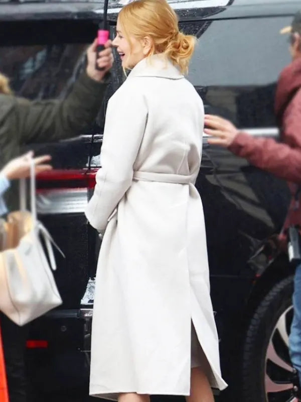 Nicole Kidman Movie Babygirl 2024 Romy White Wool Coat