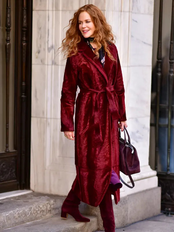 Nicole Kidman TV Series The Undoing Grace Sachs Red Velvet Coat
