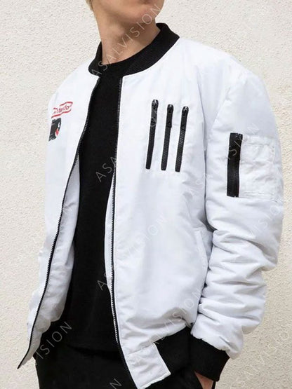 Nintendo White Bomber Satin Jacket
