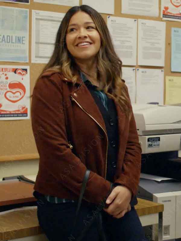 Not Dead Yet Nell Serrano Brown Suede Leather Jacket