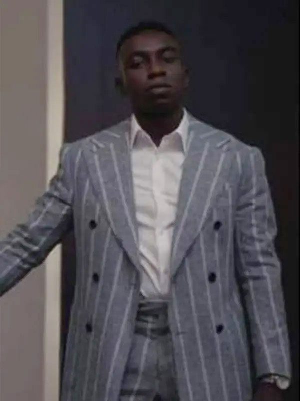 Olly Sholotan TV Series Bel-Air Carlton Banks Grey Striped Blazer