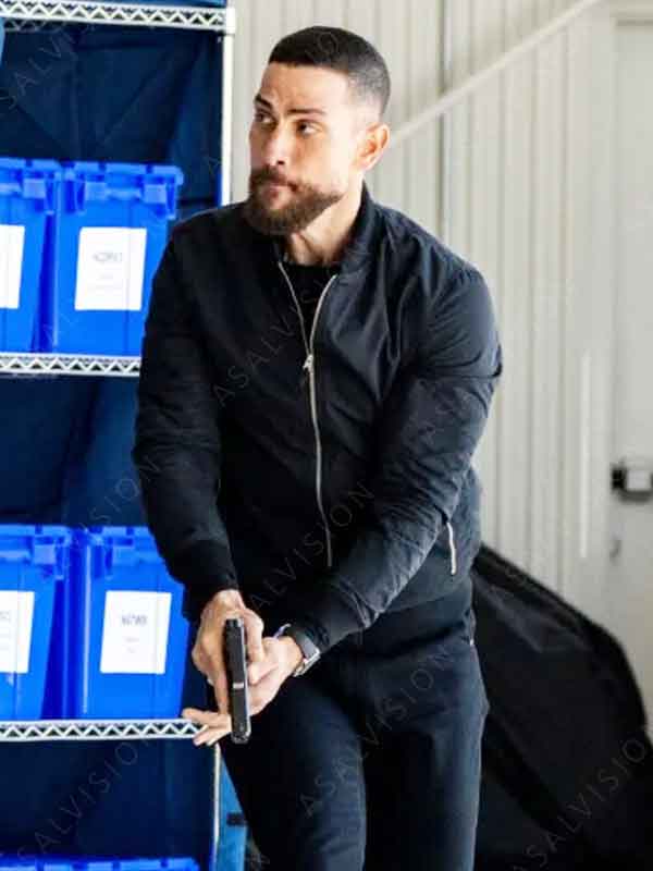 Omar Adom Zidan TV Series FBI Zeeko Zaki Black Cotton Bomber Jacket