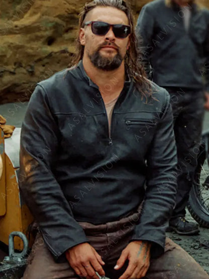On The Roam Jason Momoa Black Leather Jacket