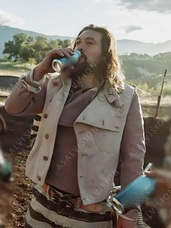 On the Roam Jason Momoa Beige Cotton Vest