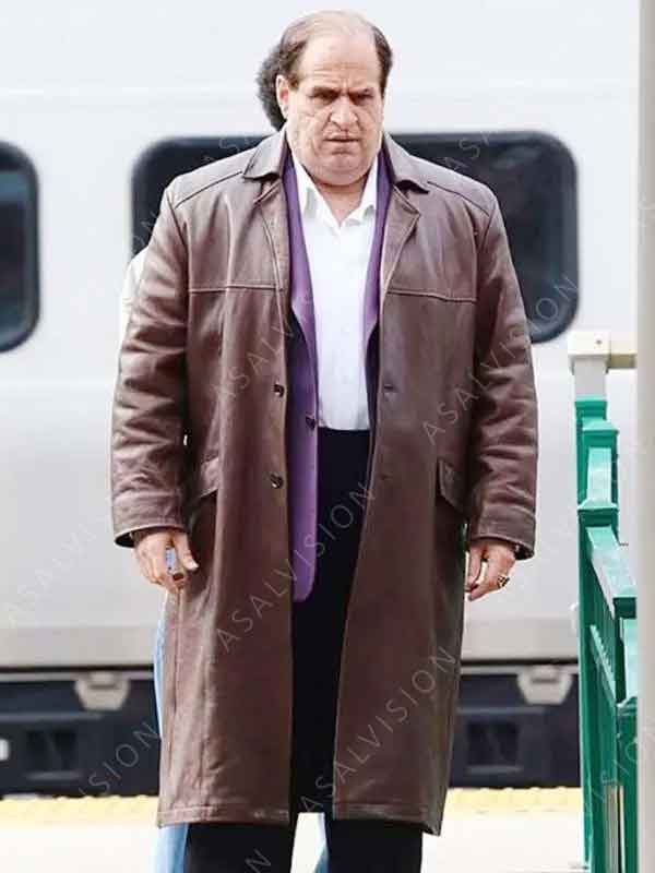 Oswald Cobblepot The Penguin 2024 Colin Farrell Brown Leather Trench Coat