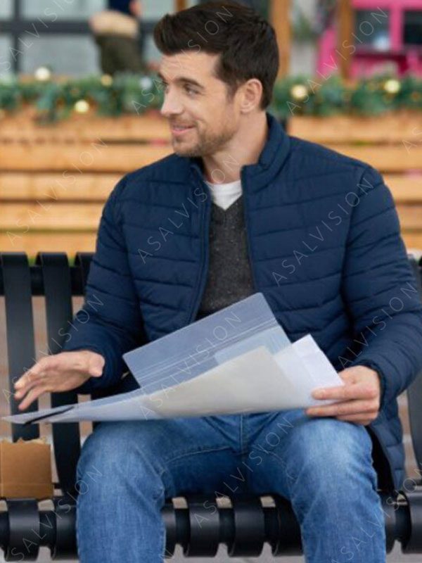 Our Christmas Mural 2023 Dan Jeannotte Blue Puffer Jacket